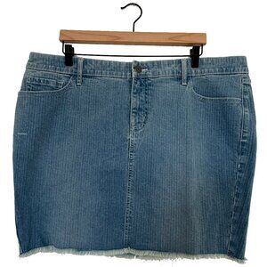 Torrid Blue Jean Skirt with Raw Hem - See Measurements